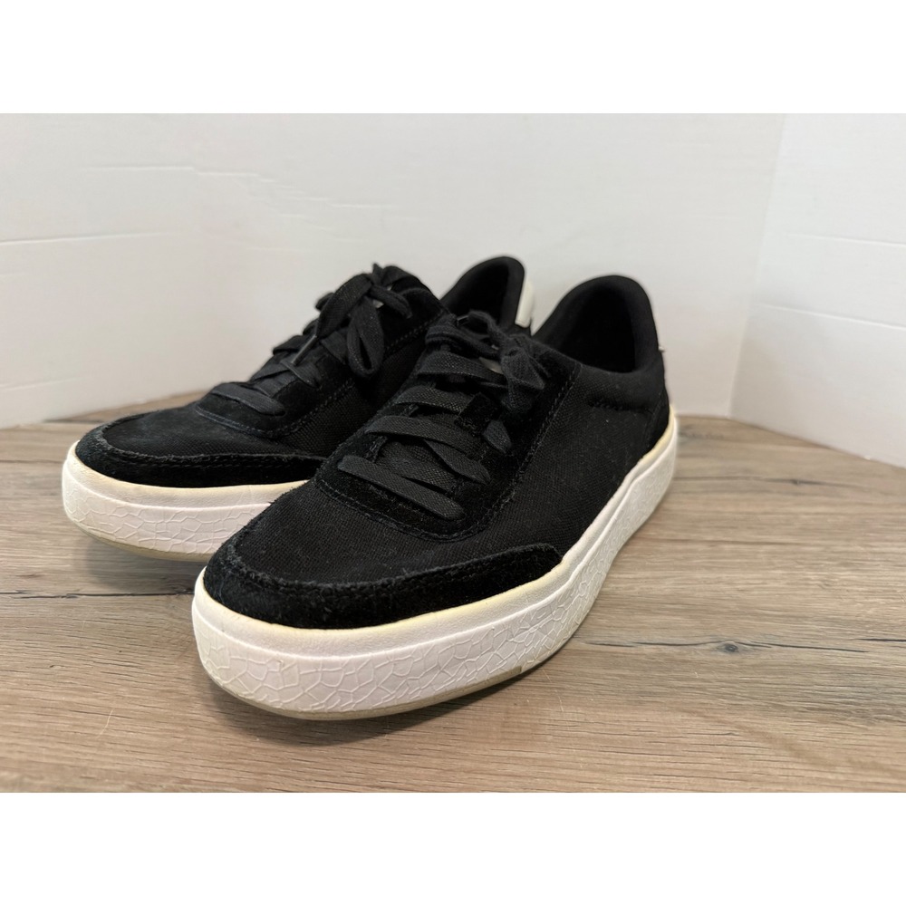 Kizik Sneakers Womens 6.5 Black White Prague Hands Free Canvas Suede Low Top